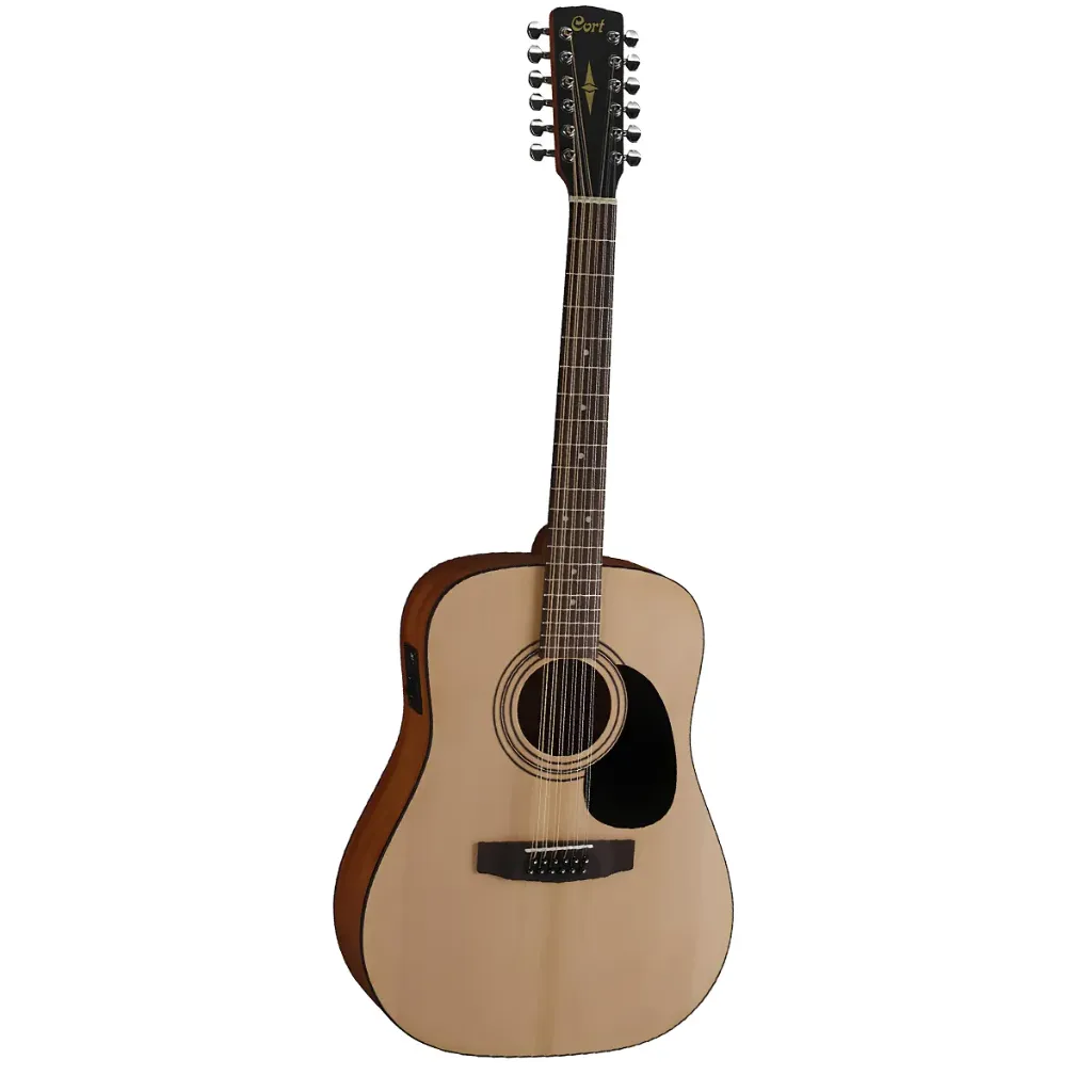 [19726] Violao Cort AD 810-12E OP 12 Cordas Folk Eletroacustico Aço Natural Brilhante Afinador