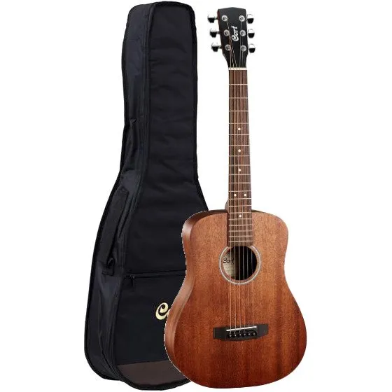 Violao Cort AD Mini MEDX OP/W Compacto Eletroacustico Aço Mahogany Fosco Com Capa