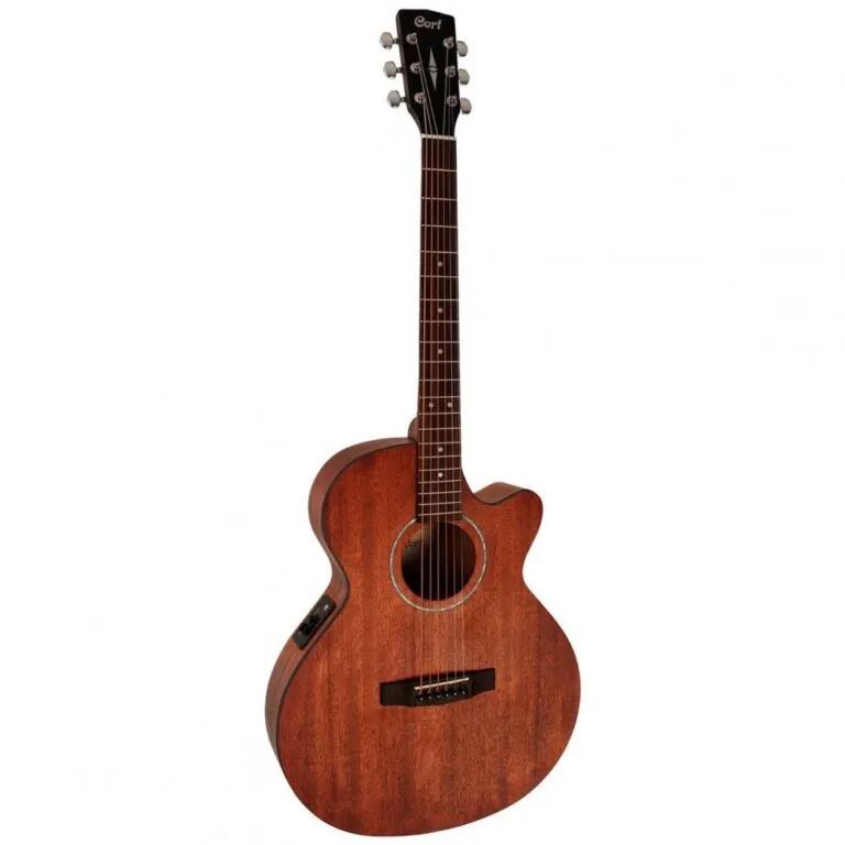Violao Cort SFX-MEM OP Mahogany Flat Cutaway Eletroacustico Aço Natural Fosco Afinador