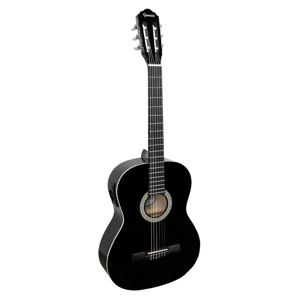 Violao Giannini N-14 EQ BK Classico Eletroacustico Nylon Preto Serie Start Afinador