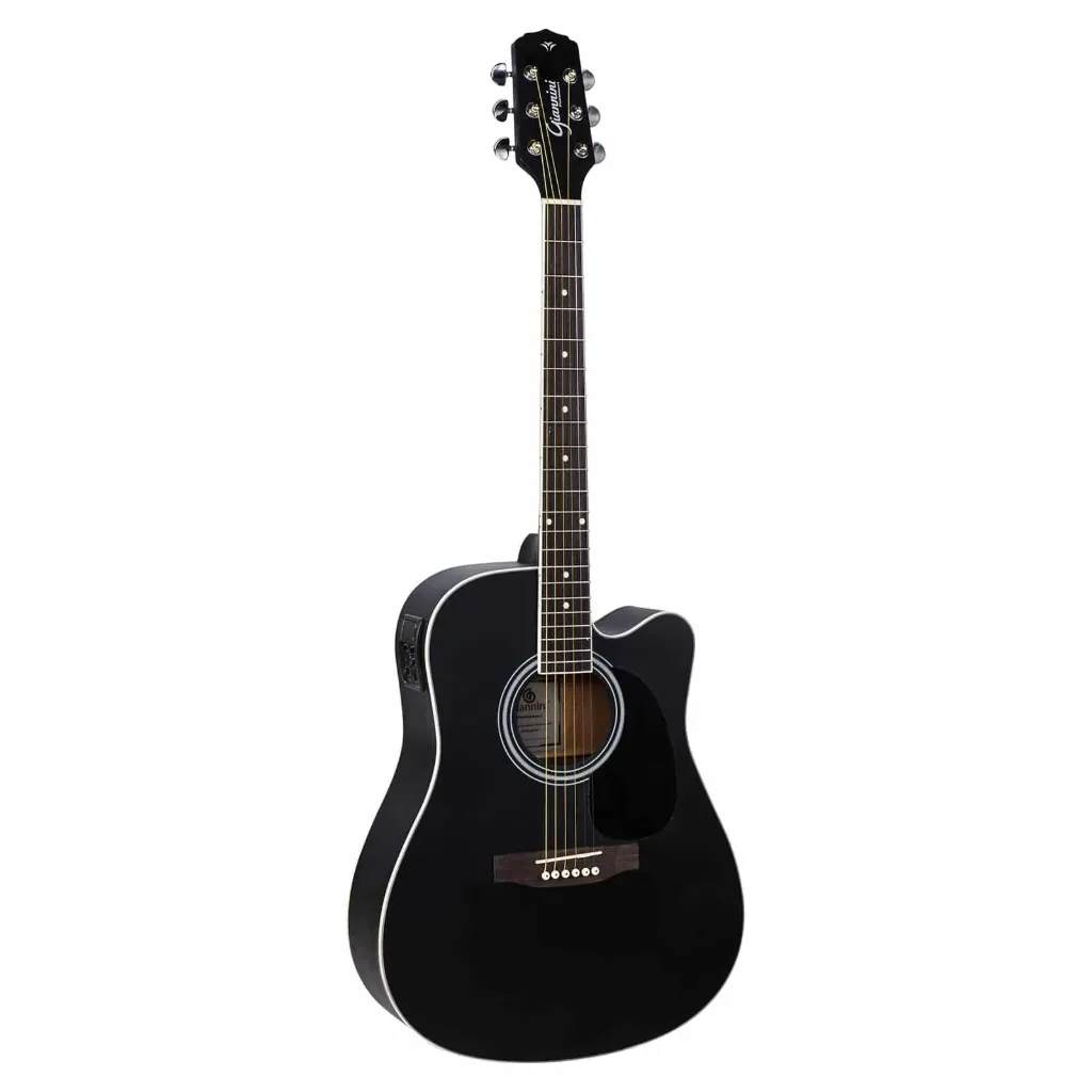 Violao Giannini Performance GDC-1 SBK Folk Cutaway Eletroacustico Aço Satin Black Afinador