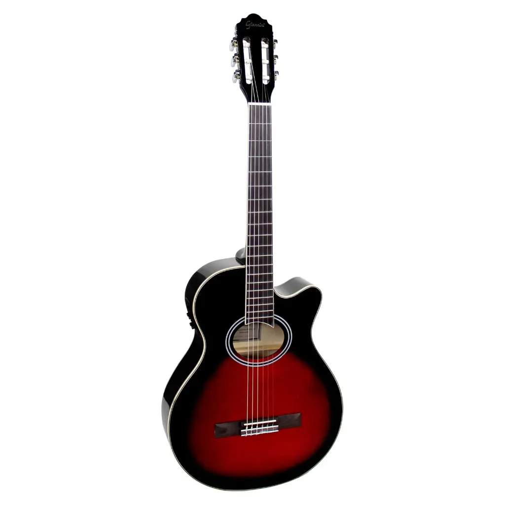 Violao Giannini Performance GNF-1D BRB CEQ MiniJumbo Cutaway Eletroacustico Nylon Brown Red Burst (BRB) Afinador