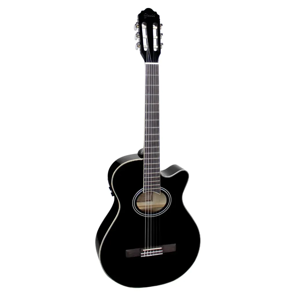 [25101] Violao Giannini Performance GNF-1D CEQ BK Minijumbo Cutaway Eletroacustico Nylon Preto Afinador