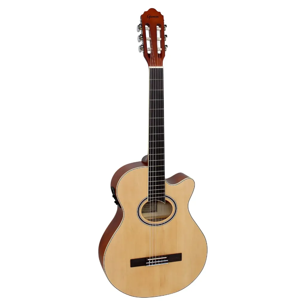 [23908] Violao Giannini Performance GNF-1D CEQ NS CEQ Minijumbo Flat Cutaway Eletroacustico Nylon Natural Satin Afinador