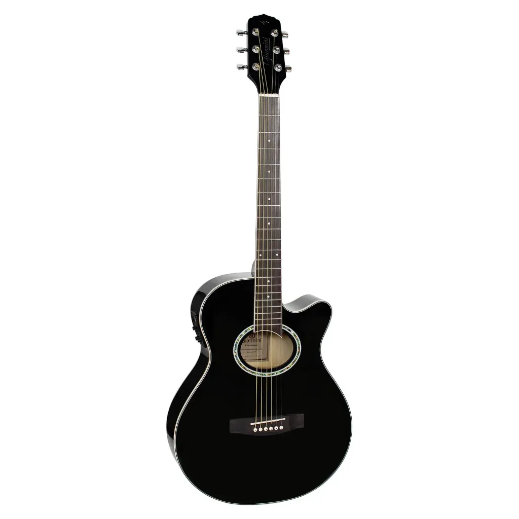 [23910] Violao Giannini Performance GSF-1D CEQ BK Minijumbo Cutaway Eletroacustico Aço Preto Afinador