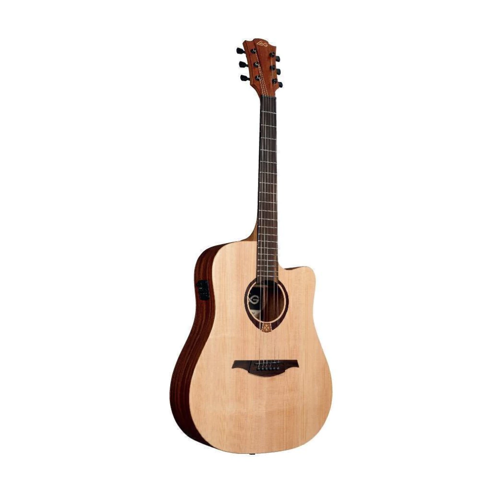 [25009] Violao Lag Tramontane T70DCE CTW Folk Cutaway Eletroacústico Aço Tampo Maciço Natural Afinador