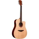 Violao Lag Tramontane T70DCE CTW Folk Cutaway Eletroacústico Aço Tampo Maciço Natural Afinador