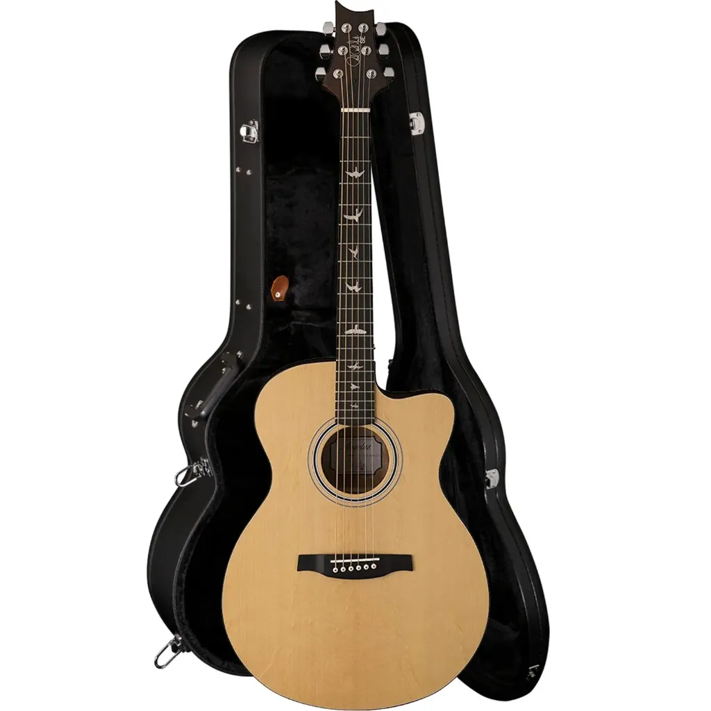 [25693] Violao PRS Angelus AX20E Artistitico Cutaway Eletroacustico Aço Natural Brilhante Tampo Maciço Com Case Afinador