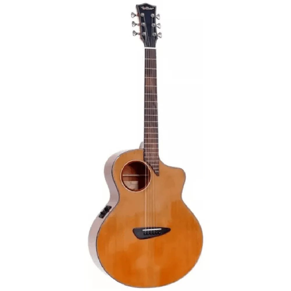 [26021] Violao RedBurn RB-C30 Cedro Artistico Cutaway Eletroacustico Aço Offet Sound Hole Natural Afinador