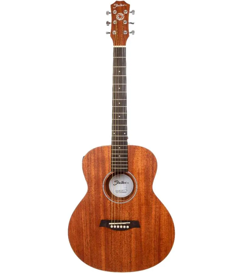 [25129] Violao Shelter Baby BBY500MHQ Compacto Eletroacustico Aço Natural Mahogany Afinador