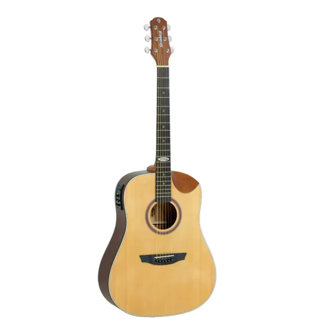 Violao Strinberg SD201HC NS Folk Half-Cutaway Eletroacústico Aço Natural Satin Fosco Afinador Com Bag