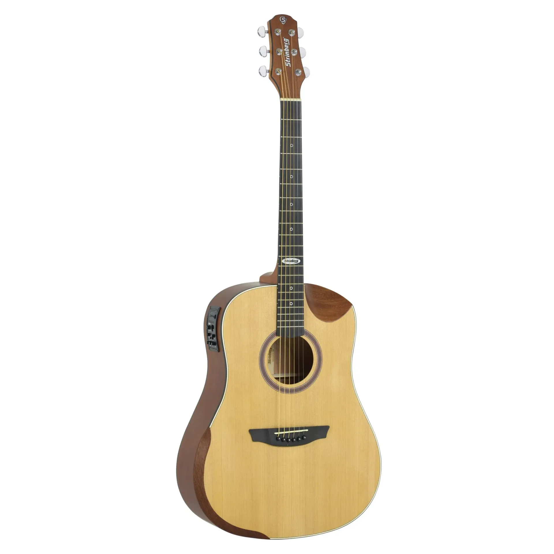 Violao Strinberg SD201HCR NS Folk Half-Cutaway Eletroacustico Aço Natural Satin Fosco Afinador Com Bag