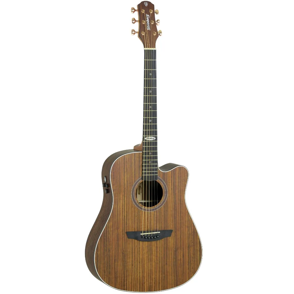 [24895] Violao Strinberg SD300C WS Folk Cutaway Eletroacustico Aço Walnut Satin Fosco Afinador Com Bag
