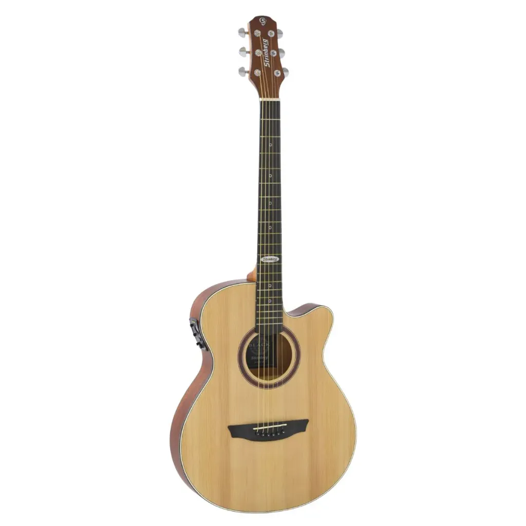Violao Strinberg SF200C NS Flat Cutaway Eletroacustico Aço Natural Satin Afinador
