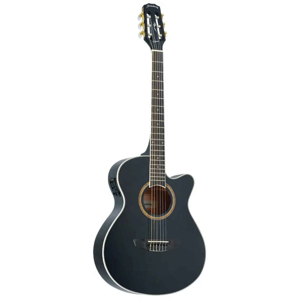 [24492] Violao Strinberg Vienna VE30C BK Artistico Cutaway Eletroacustico Nylon Black Afinador