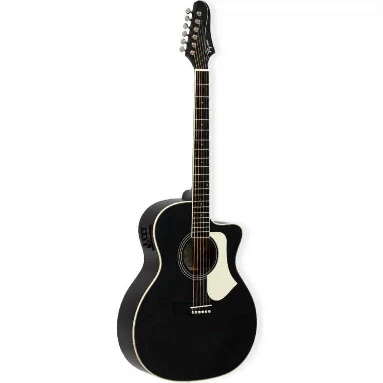 [26279] Violao Tagima Rio Negro BKS Grand Auditorium Cutway Eletroacustico Aço AGathis Latin Ameica Preto Fosco Afinador