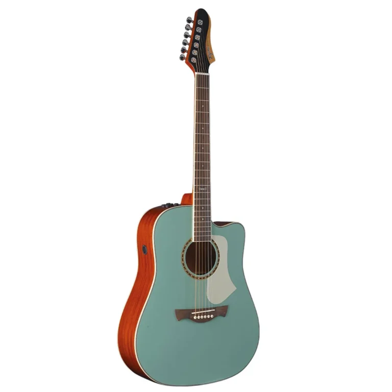 [26280] Violao Tagima Swell EQ BS Folk Cutway Eletroacustico Aço Turquoise Green Tampo Maciço Afinador