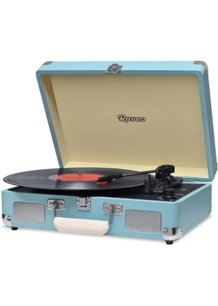 [25700] Vitrola Retro Raveo Sonetto Chrome Light Blue Azul Claro