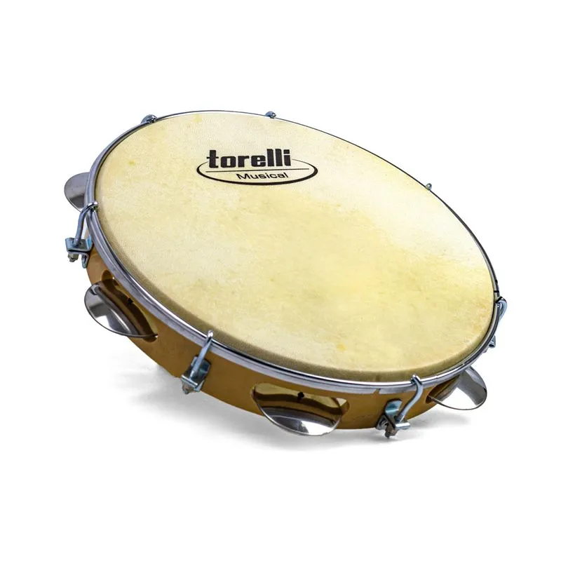 [26390] Pandeiro Torelli 10 TP300NT Madeira Pele Animal