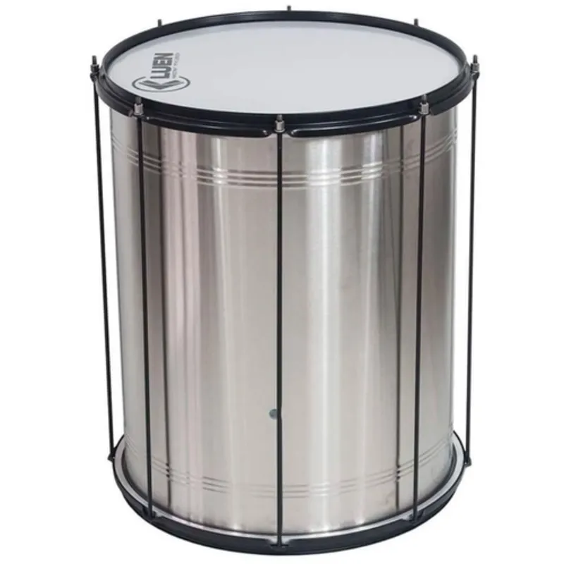 Surdo Luen Batuka 60x18 Inox Escovado 8 Afinaçoes Chapa Preto Pele Leitosa