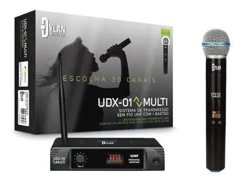 Microfone Sem Fio Dylan UDX-01 Multi Single Mao 