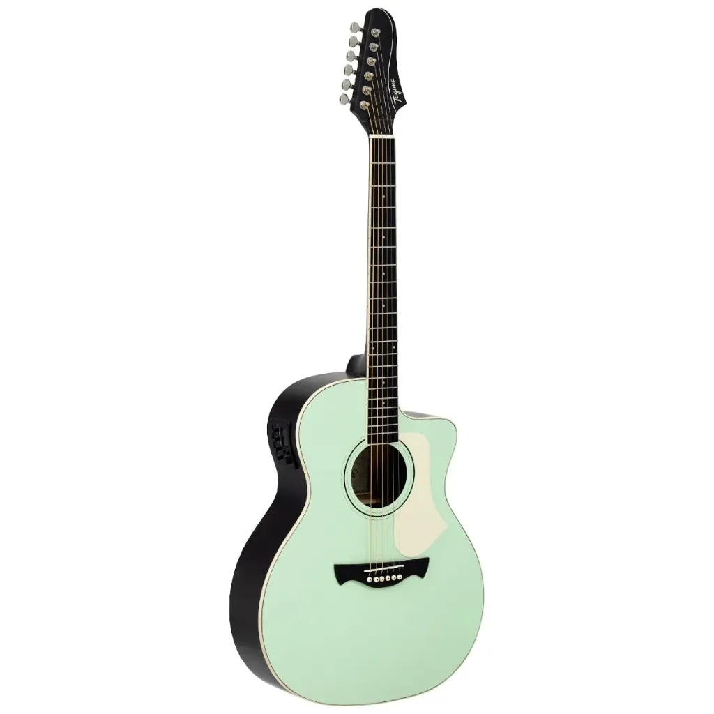 Violao Tagima Rio Negro SGS Grand Auditorium Cutway Eletroacustico Aço Agathis Latin America Verde Afinador