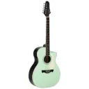 Violao Tagima Rio Negro SGS Grand Auditorium Cutway Eletroacustico Aço Agathis Latin America Verde Afinador