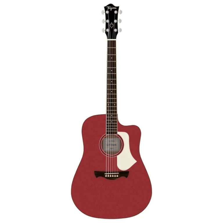 [26497] Violao Tagima Andes Agathis Latin America CAS Folk Cutway Eletroacustico Aço Candy Apple Satin Afinador