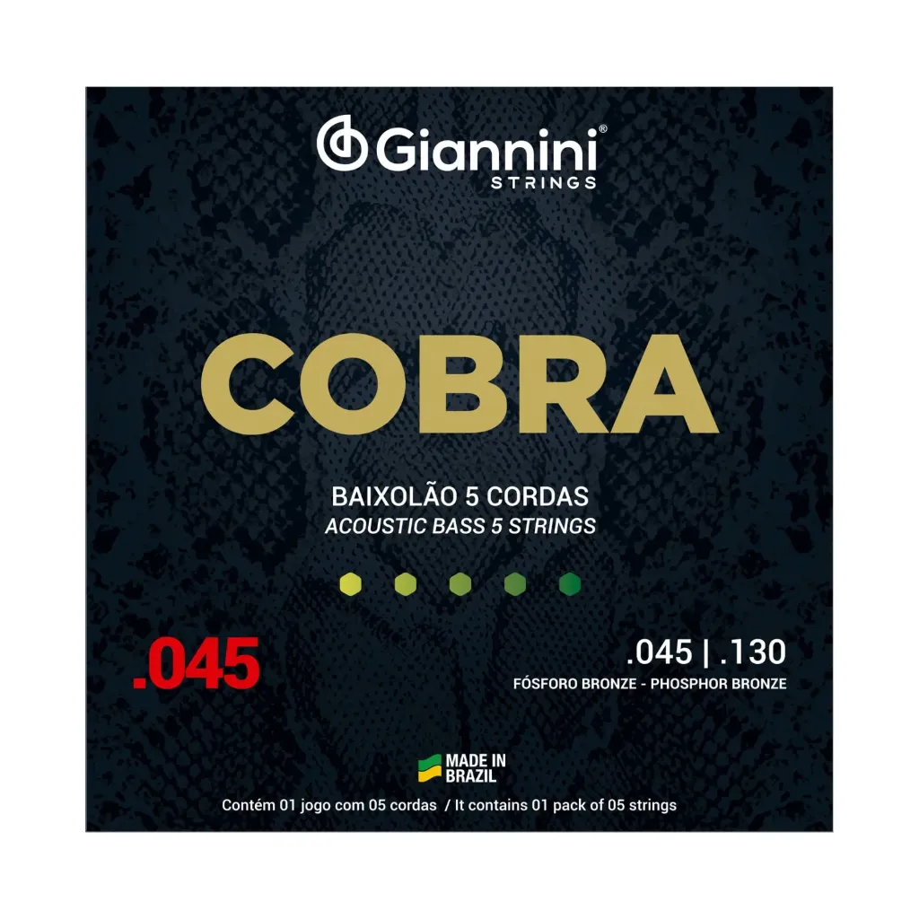 [26503] Encordoamento Baixolao Giannini Cobra GEEBASF 5 Cordas 