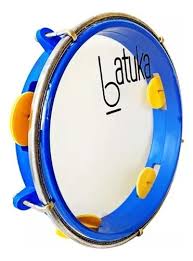 Pandeiro Infantil Luen Batuka 8 Pele Cristal Colorido