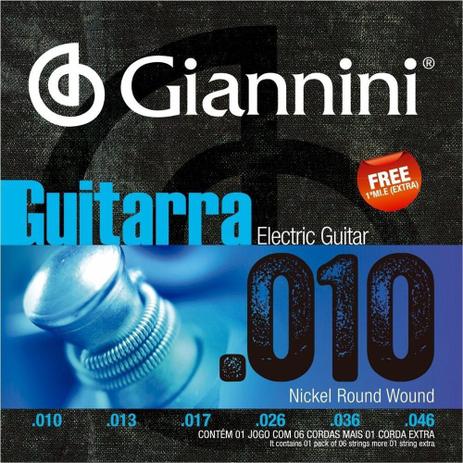 Encordoamento Guitarra Giannini GEEGST10 .010-.046 Niq 5960