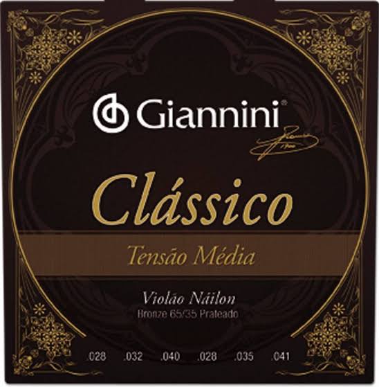 Encordoamento Violao Giannini Nylon GENWPM Classico Tensao Media 5935