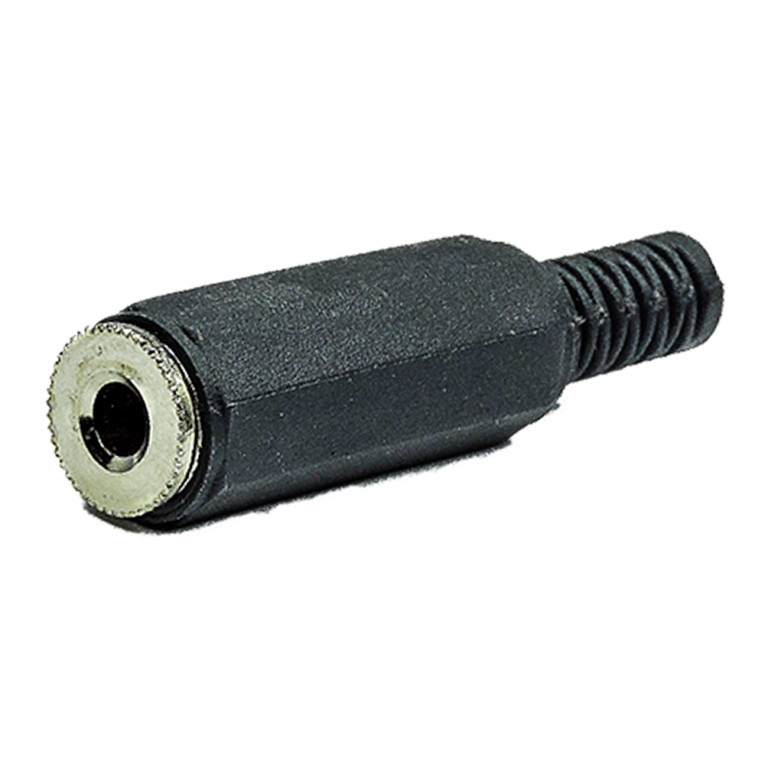 Plug P2 Femea B2B Stereo Plastico Preto 8096