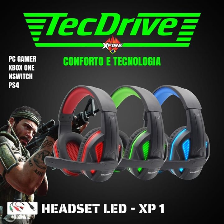 Fone de Ouvido Com Microfone Tec Drive XP-1 HeadSet Game 12771