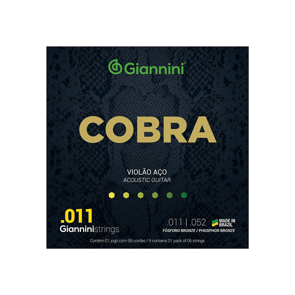 Encordoamento Violao Giannini Cobra 011 GEEFLKF Aço Fosforo Bronze 12750