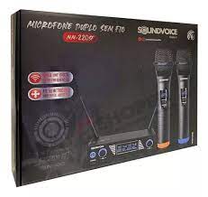 Microfone Sem Fio SoundVoice MM-220SF Duplo Mao